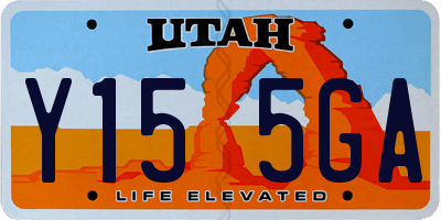 UT license plate Y155GA