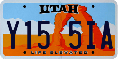 UT license plate Y155IA