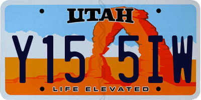 UT license plate Y155IW