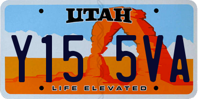 UT license plate Y155VA