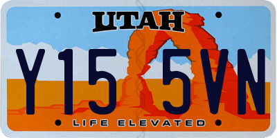 UT license plate Y155VN