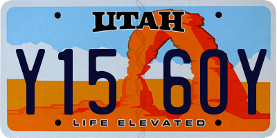 UT license plate Y156OY