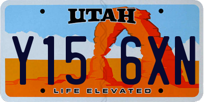 UT license plate Y156XN