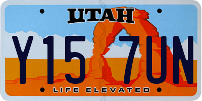UT license plate Y157UN