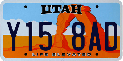 UT license plate Y158AD