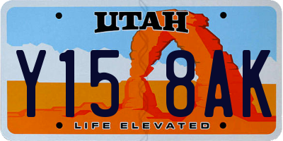 UT license plate Y158AK