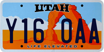 UT license plate Y160AA