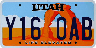 UT license plate Y160AB