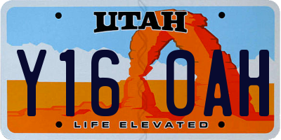 UT license plate Y160AH