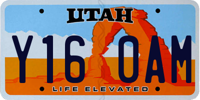 UT license plate Y160AM