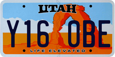 UT license plate Y160BE