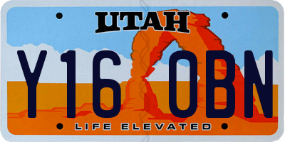 UT license plate Y160BN