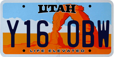 UT license plate Y160BW