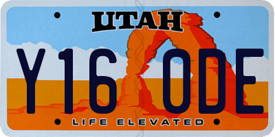 UT license plate Y160DE
