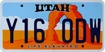 UT license plate Y160DW