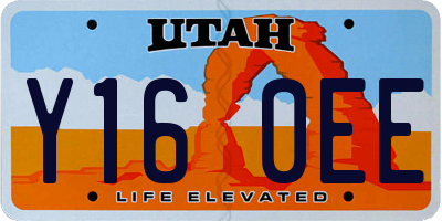 UT license plate Y160EE