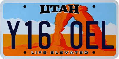 UT license plate Y160EL