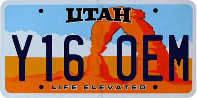 UT license plate Y160EM