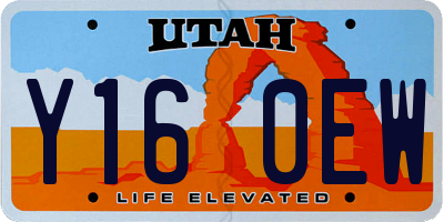 UT license plate Y160EW