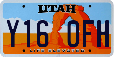 UT license plate Y160FH