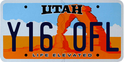 UT license plate Y160FL