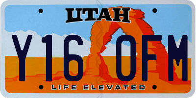 UT license plate Y160FM