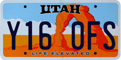 UT license plate Y160FS