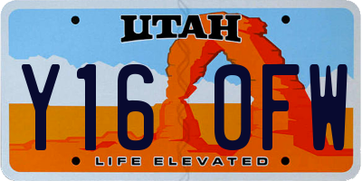 UT license plate Y160FW