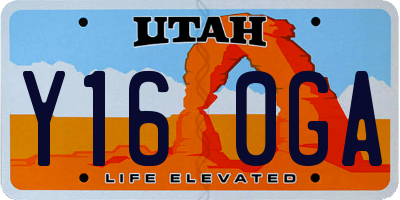 UT license plate Y160GA