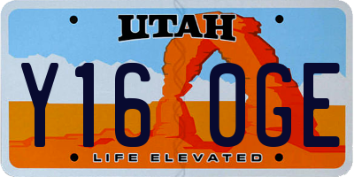 UT license plate Y160GE