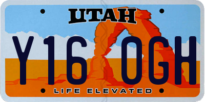 UT license plate Y160GH