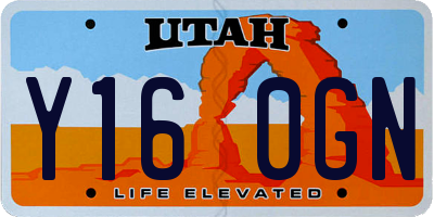 UT license plate Y160GN