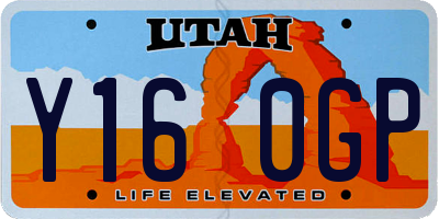 UT license plate Y160GP