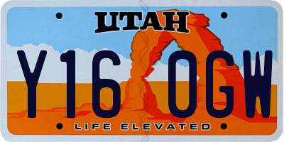 UT license plate Y160GW