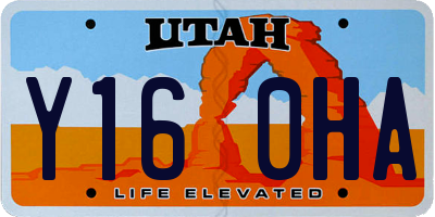 UT license plate Y160HA