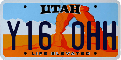 UT license plate Y160HH