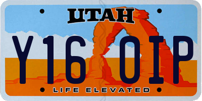 UT license plate Y160IP