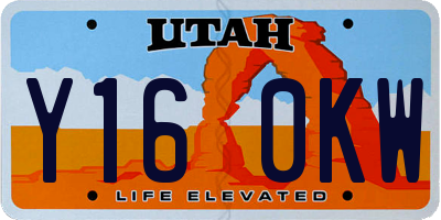 UT license plate Y160KW