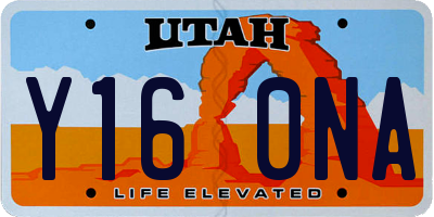 UT license plate Y160NA