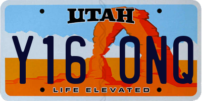 UT license plate Y160NQ