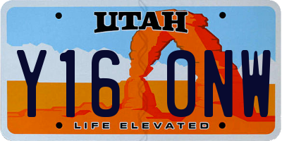UT license plate Y160NW