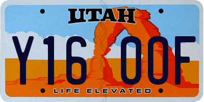 UT license plate Y160OF