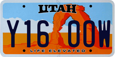 UT license plate Y160OW