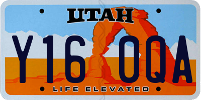 UT license plate Y160QA