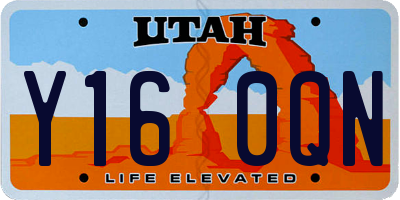 UT license plate Y160QN
