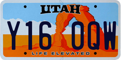 UT license plate Y160QW