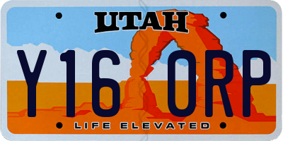 UT license plate Y160RP