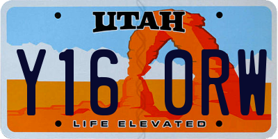 UT license plate Y160RW