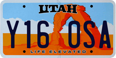 UT license plate Y160SA