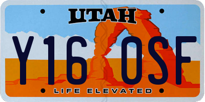 UT license plate Y160SF